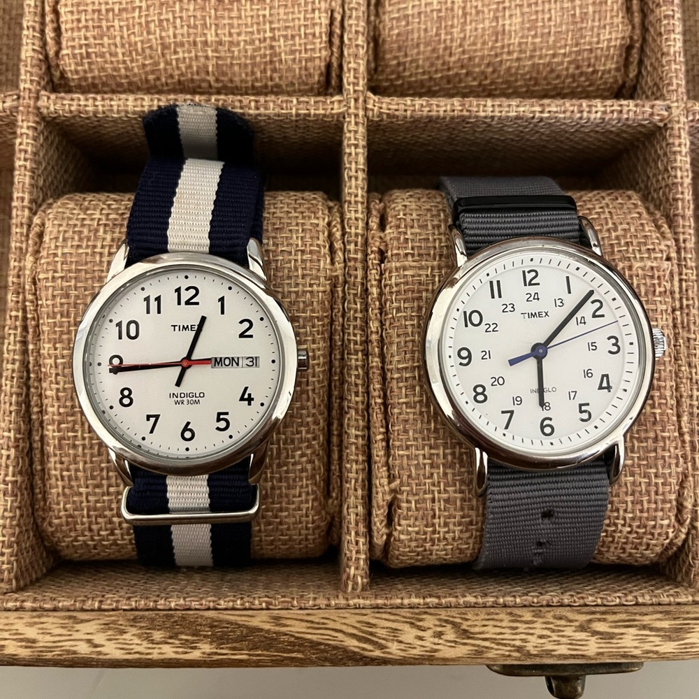 2 Timex Weekender Quartz Watches